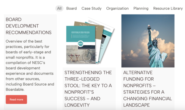 resources on National Executive Service Corps website